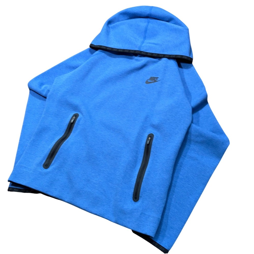 Nike Tech Fleece Pullover Hoodie Blue Men's Medium 617186-456 Pocket Sweatshirt